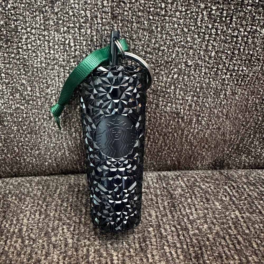 Starbucks 2024 Cold Cup Ornament Key Chain Venti Sparkly Black One Size New - Picture 2 of 11